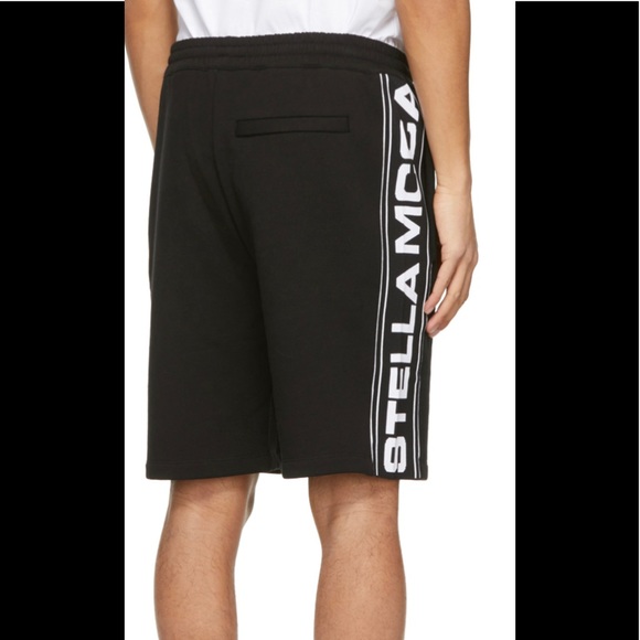 Stella Mccartney Mens Black Shared Fleece Shorts - Picture 4 of 9